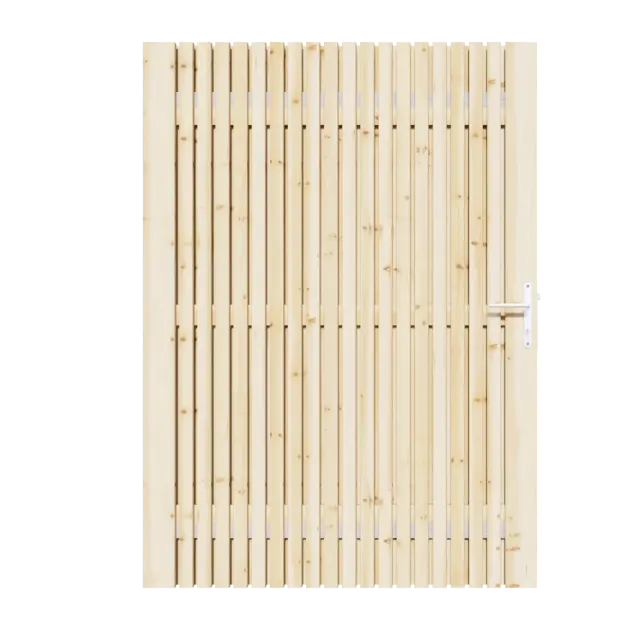Vuren Rhombus Tuinpoort 130x195 cm | Stalen frame met slotkast | Verstelbaar | 18x70 mm