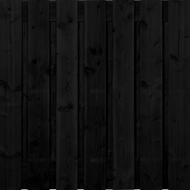 Tuinscherm Zwart Douglas XL 15 planks | Fijnbezaagd | Verticaal | Recht