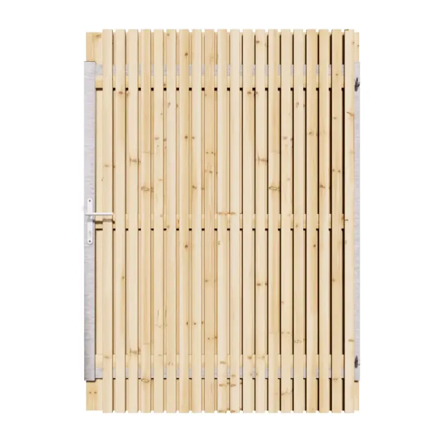 Vuren Rhombus Tuinpoort 130x195 cm | Stalen frame met slotkast | Verstelbaar | 18x70 mm