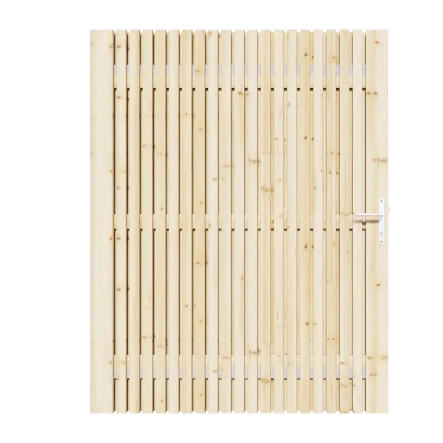 Vuren Rhombus Tuinpoort 140x195 cm | Stalen frame met slotkast | Verstelbaar | 18x70 mm