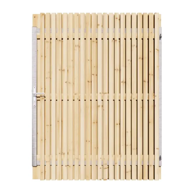 Vuren Rhombus Tuinpoort 140x195 cm | Stalen frame met slotkast | Verstelbaar | 18x70 mm
