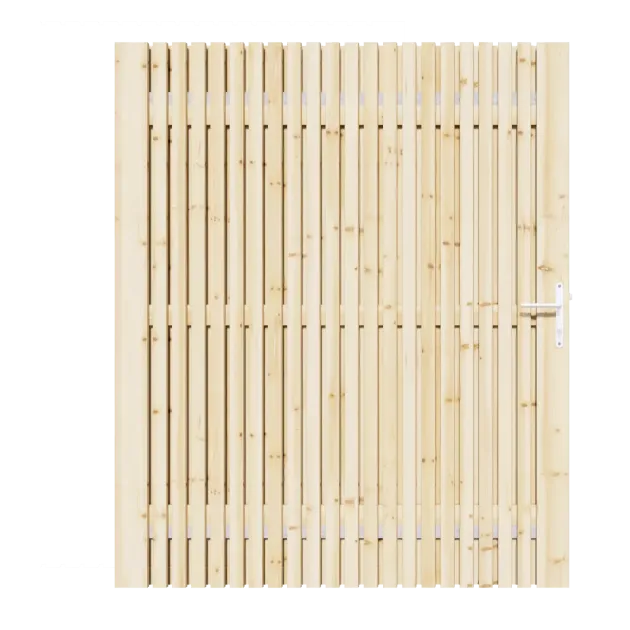 Vuren Rhombus Tuinpoort 150x195 cm | Stalen frame met slotkast | Verstelbaar | 18x70 mm