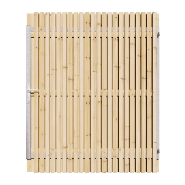 Vuren Rhombus Tuinpoort 150x195 cm | Stalen frame met slotkast | Verstelbaar | 18x70 mm