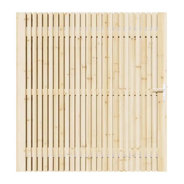 Vuren Rhombus Tuinpoort 170x195 cm | Stalen frame met slotkast | Verstelbaar | 18x70 mm