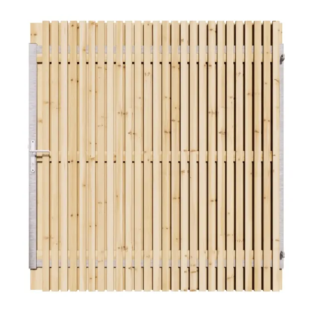 Vuren Rhombus Tuinpoort 170x195 cm | Stalen frame met slotkast | Verstelbaar | 18x70 mm