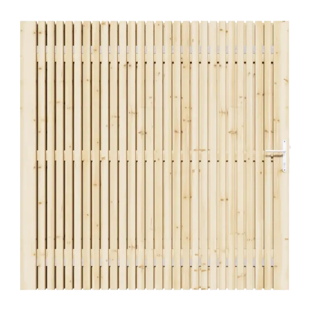 Vuren Rhombus Tuinpoort 180x195 cm | Stalen frame met slotkast | Verstelbaar | 18x70 mm
