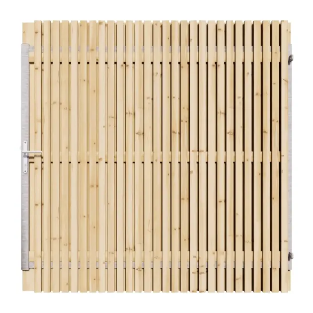 Vuren Rhombus Tuinpoort 180x195 cm | Stalen frame met slotkast | Verstelbaar | 18x70 mm