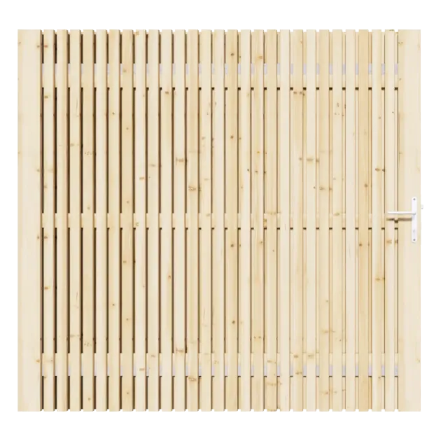 Vuren Rhombus Tuinpoort 190x195 cm | Stalen frame met slotkast | Verstelbaar | 18x45 mm