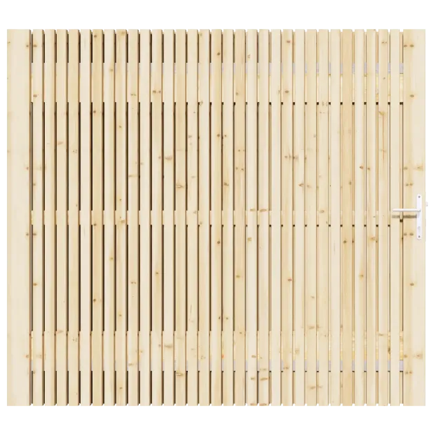 Vuren Rhombus Tuinpoort 200x195 cm | Stalen frame met slotkast | Verstelbaar | 18x45 mm