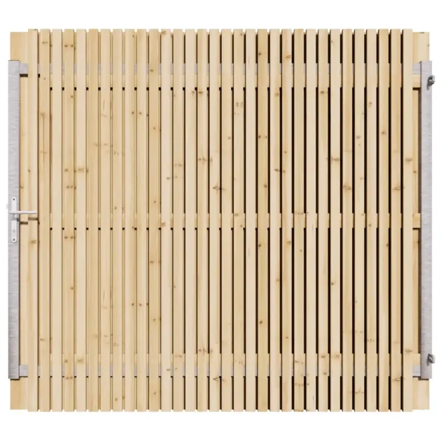 Vuren Rhombus Tuinpoort 200x195 cm | Stalen frame met slotkast | Verstelbaar | 18x45 mm