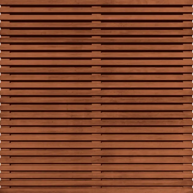 Tuinscherm Horizontaal Bangkirai Rhombus 51 planks 180x180 cm BxH | Geschaafd