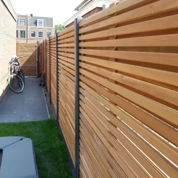 Tuinscherm Horizontaal Bangkirai Rhombus 51 planks 180x180 cm BxH | Geschaafd