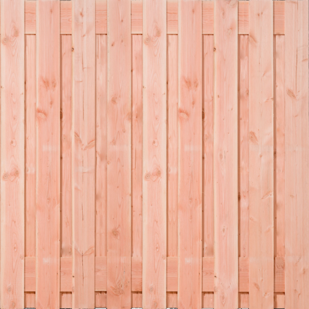 Tuinscherm Douglas 19 planks | Fijnbezaagd | Verticaal | Recht