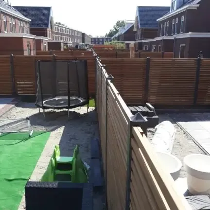 Tuinscherm Horizontaal Bangkirai Rhombus 51 planks 180x180 cm BxH | Geschaafd
