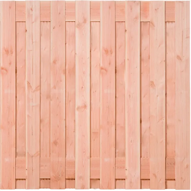 Tuinscherm Douglas 17 planks 180x180 cm BxH | Fijnbezaagd | Verticaal | Recht