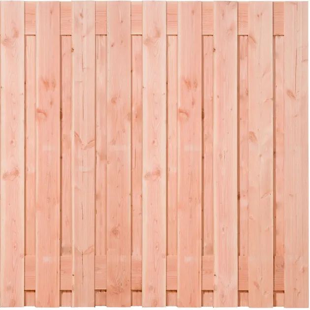 Tuinscherm Douglas 19 planks 180x180 cm BxH | Fijnbezaagd | Verticaal | Recht