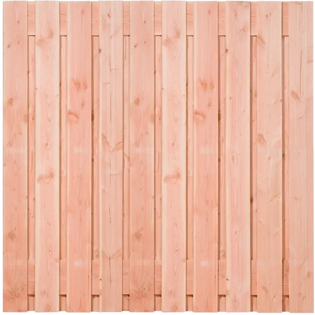 Tuinscherm Douglas 21 planks 180x180 cm BxH | Fijnbezaagd | Verticaal | Recht