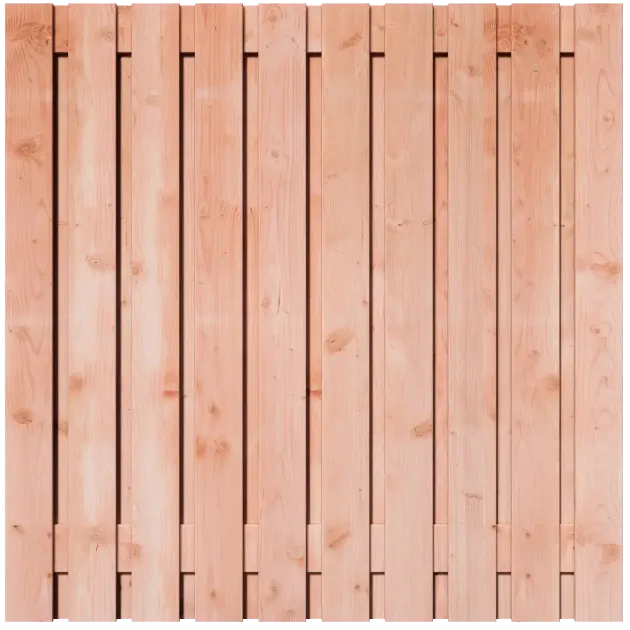 Tuinscherm Douglas 21 planks 180x180 cm BxH | Geschaafd | Verticaal | Recht