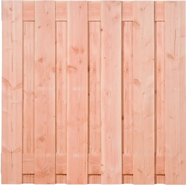 Tuinscherm Douglas XL | 13 planks 180x180 cm BxH | Fijnbezaagd | Verticaal | Recht