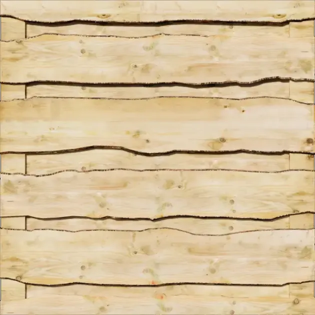 Tuinscherm Horizontaal Grenen Schaaldelen planks 180x180 cm BxH | Schorsvrij schaaldelen