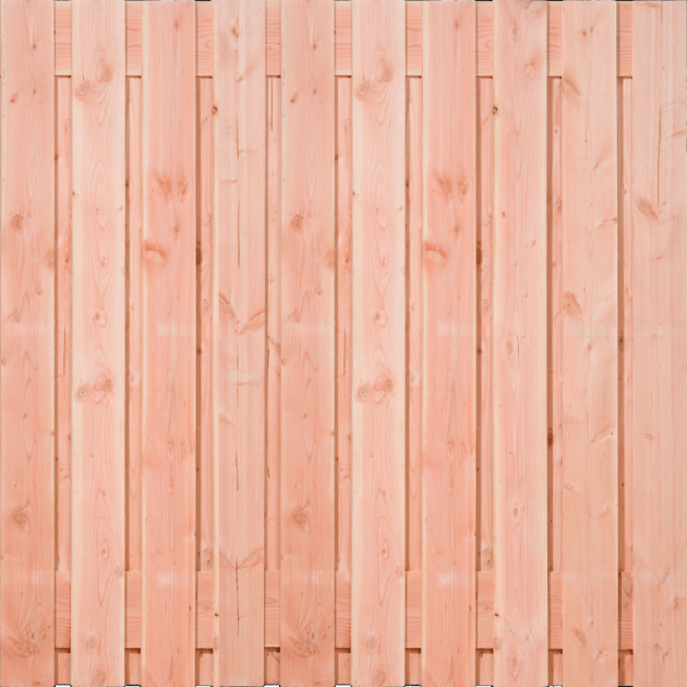 Tuinscherm Douglas 21 planks | Fijnbezaagd | Verticaal | Recht
