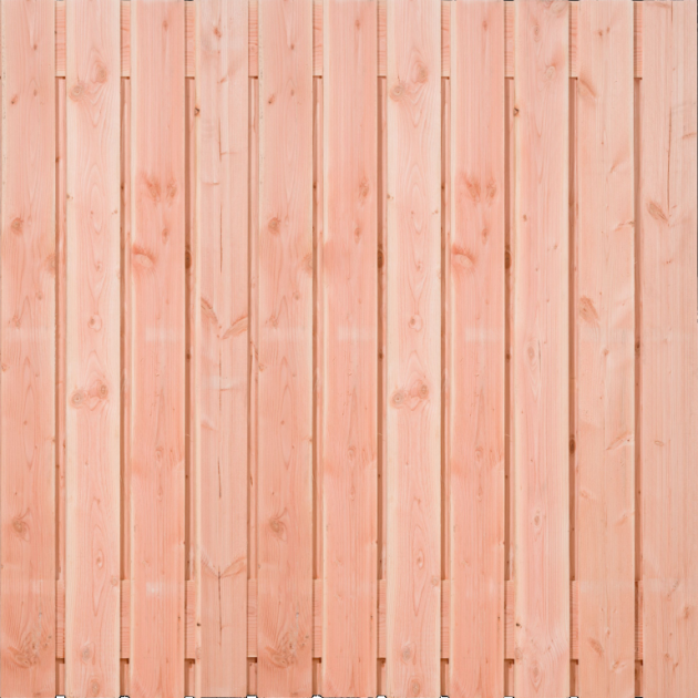 Tuinscherm Douglas 23 planks | Fijnbezaagd | Verticaal | Recht