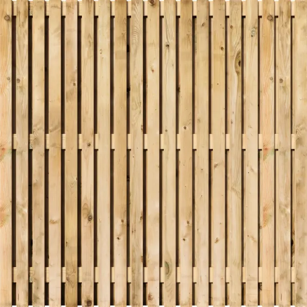 Tuinscherm Vuren Rhombus open | 37 planks 180x180 cm BxH | Geschaafd | Verticaal | Recht