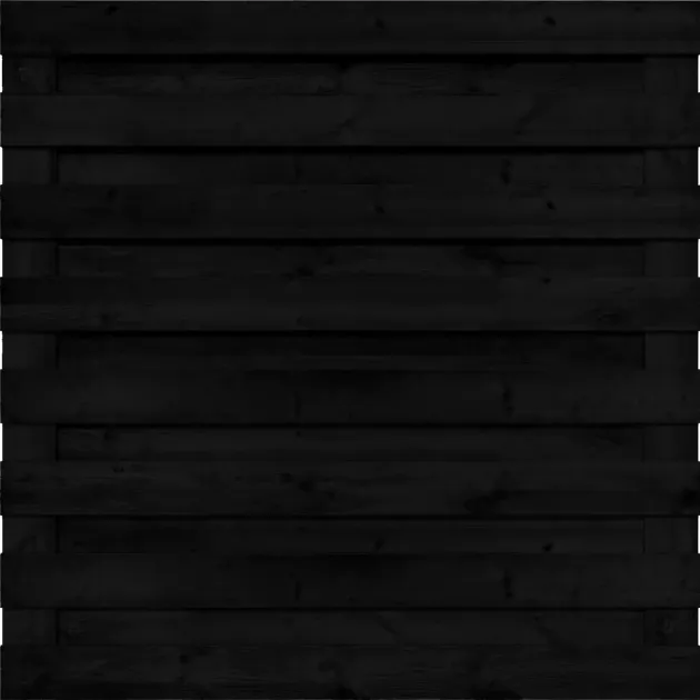 Tuinscherm Horizontaal Zwart Grenen 17 planks 180x180 cm BxH | Geschaafd