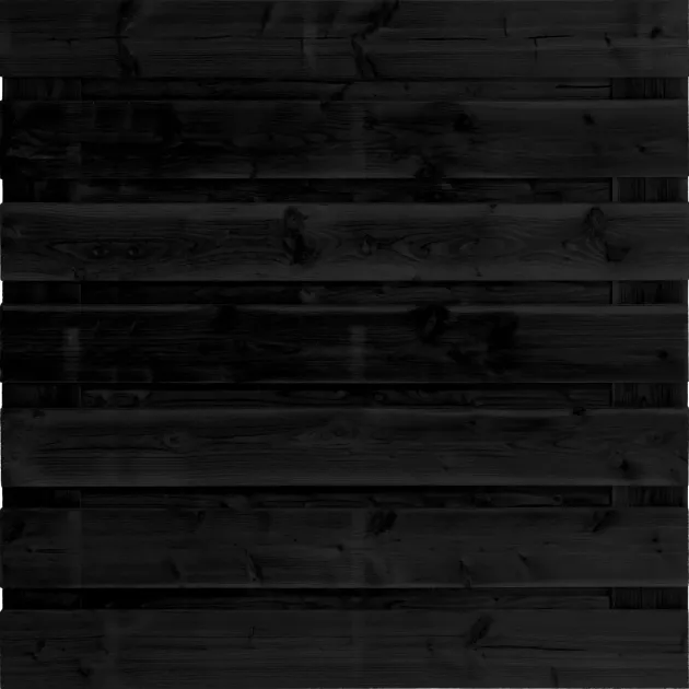 Tuinscherm Horizontaal Zwart Douglas XL 15 planks 180x180 cm BxH | Fijnbezaagd