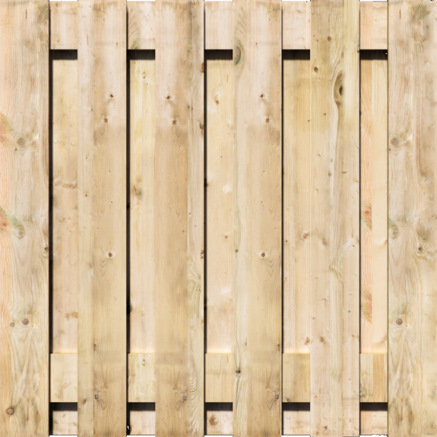 Tuinscherm Grenen XL 15 planks 180x150 cm BxH | Gezaagd | Verticaal | Recht