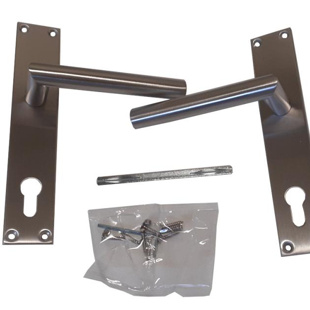 Klink en schild | Poortframe met slotkast | RVS