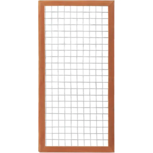 Hardhout Gaas Trellis met Betonijzer | 90x180cm | Maas 7,5x7,5 cm