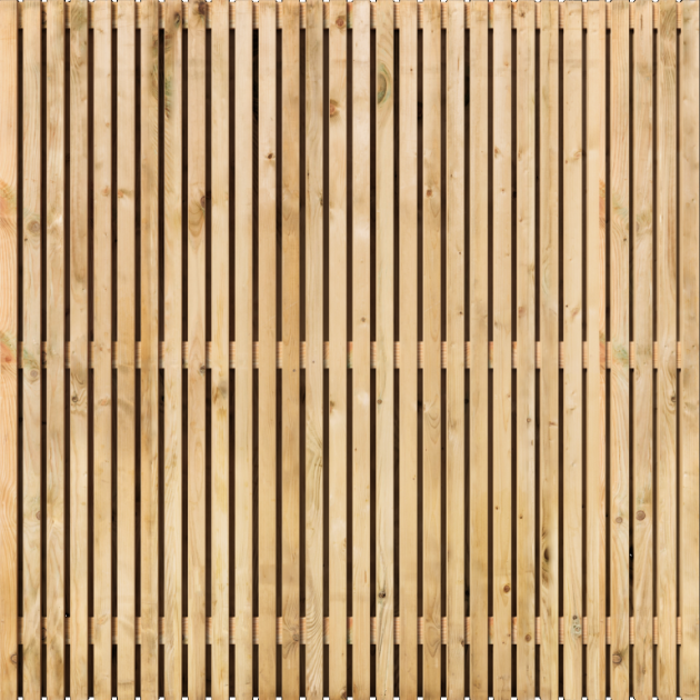 Tuinscherm Vuren Rhombus open | 59 planks | Geschaafd | Verticaal | Recht