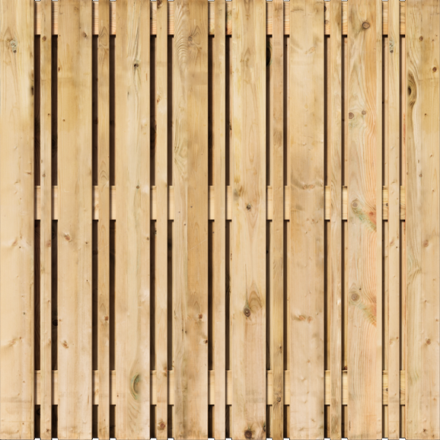 Tuinscherm Vuren Variety | 13+15 planks 60x130 cm BxH | Geschaafd | Verticaal | Recht