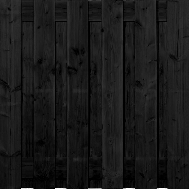 Tuinscherm Zwart Douglas XL 13 planks | Fijnbezaagd | Verticaal | Recht