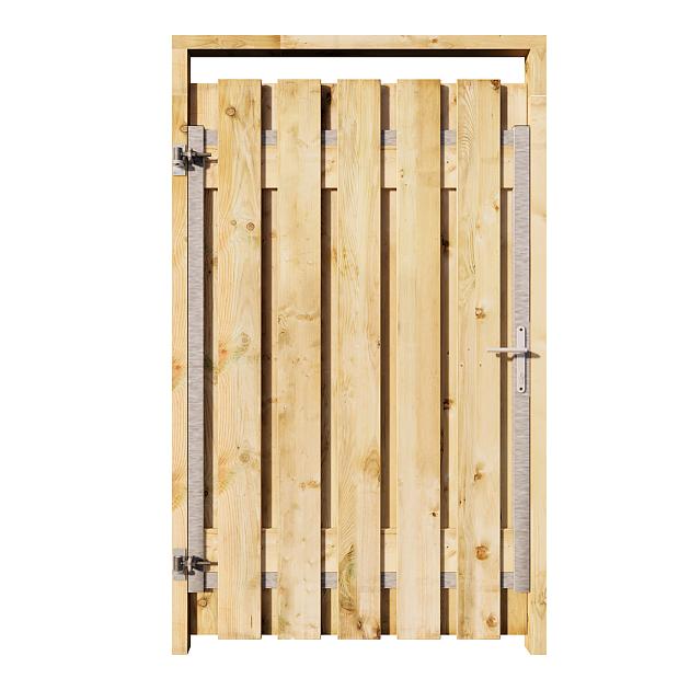 Grenen Tuinpoort 110x180 cm | Stalen frame met slotkast | Verstelbaar | 16x140 mm