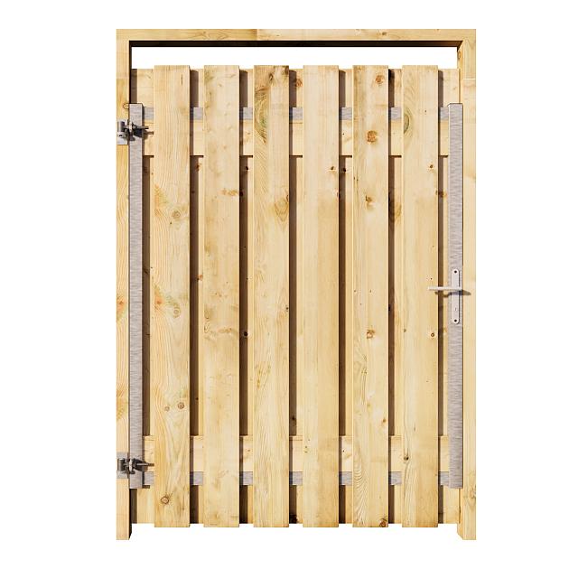 Grenen Tuinpoort 130x180 cm | Stalen frame met slotkast | Verstelbaar | 16x140 mm