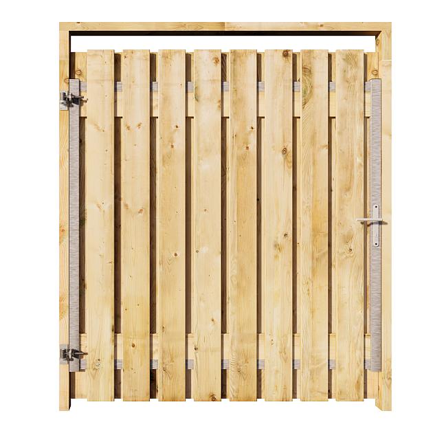 Grenen Tuinpoort 160x195 cm | Stalen frame met slotkast | Verstelbaar | 17x140 mm