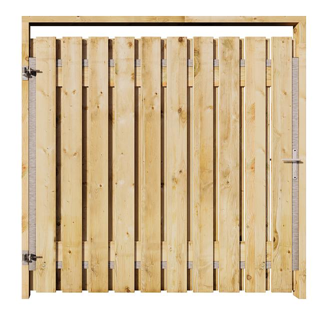 Grenen Tuinpoort 190x180 cm | Stalen frame met slotkast | Verstelbaar | 16x140 mm