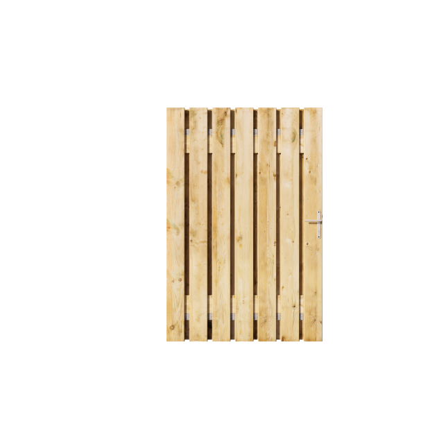 Grenen Tuinpoort 110x180 cm | Stalen frame met slotkast | Verstelbaar | 16x140 mm