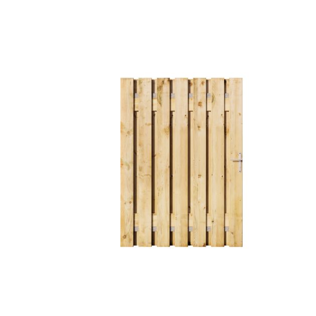 Grenen Tuinpoort 130x180 cm | Stalen frame met slotkast | Verstelbaar | 16x140 mm
