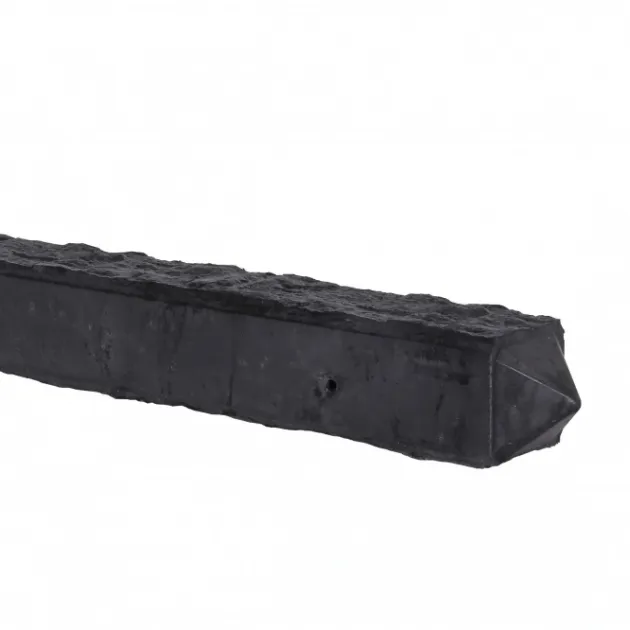Betonpaal Punt granietmotief Antraciet 10x10x275cm eind sponning 74cm diamantkop +lichtleiding