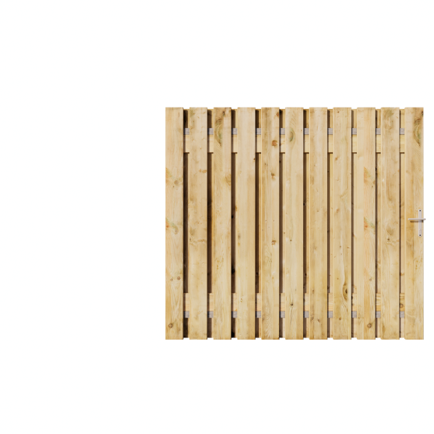 Grenen Tuinpoort 200x180 cm | Stalen frame met slotkast | Verstelbaar | 16x140 mm