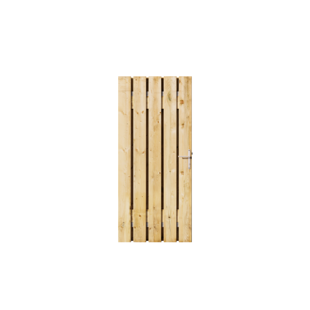 Grenen Tuinpoort 80x180 cm | Stalen frame met slotkast | Verstelbaar | 16x140 mm