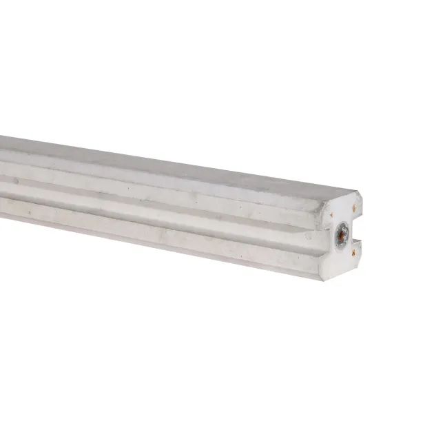 Paal t.b.v. Betonschutting Wit met Vlakke kop 11.5x11.5x314 cm | sponning 252 cm
