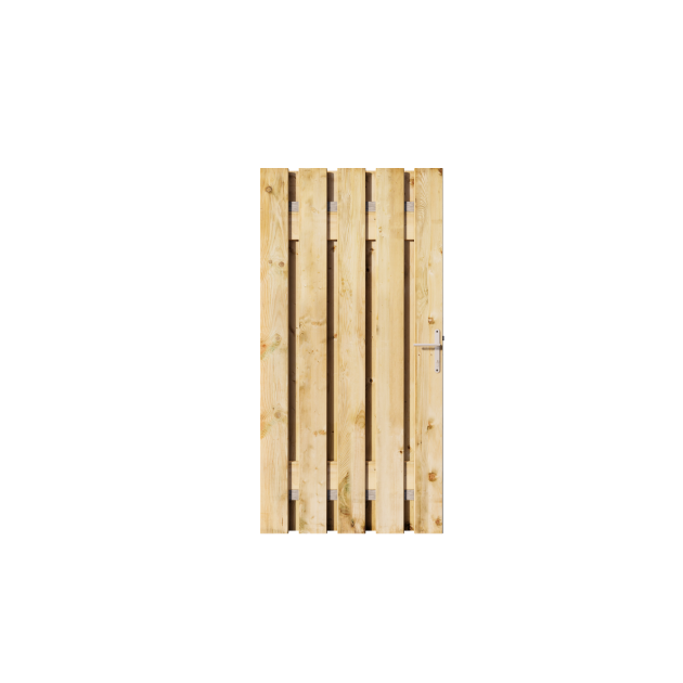 Grenen Tuinpoort 90x180 cm | Stalen frame met slotkast | Verstelbaar | 16x140 mm