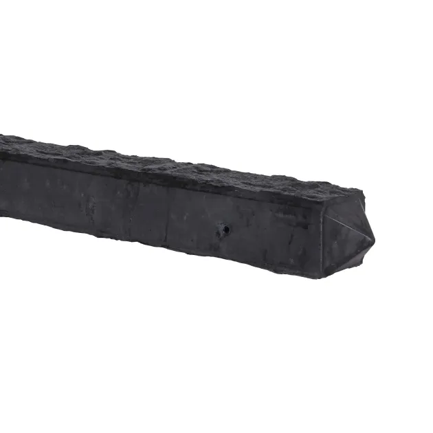 Betonpaal Punt granietmotief Antraciet 10x10x275cm tussen sponning 74cm diamantkop +lichtleiding