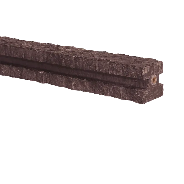 Betonschuttingpaal Granietmotief Bruin 12x12x275cm tussen met lichtleiding 180cm
