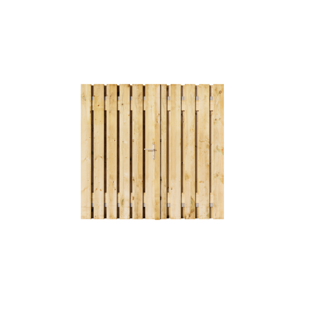 Grenen Dubbele Poort 190x195 cm | 2x Stalen frame 90cm + 100cm met slotkast | Verstelbaar