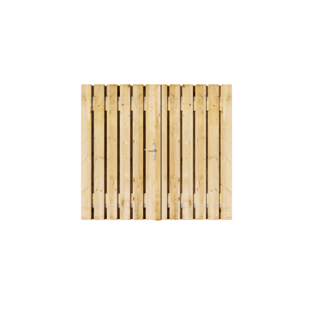 Grenen Dubbele Poort 200x195 cm | 2x Stalen frame 100cm met slotkast | Verstelbaar